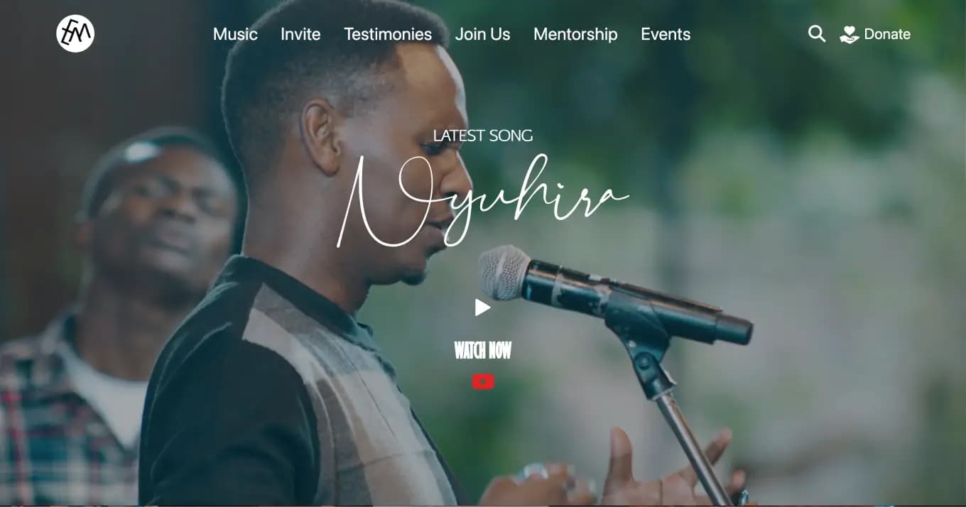 Elayone Music Website - web platform built by Enoveta in Rwanda