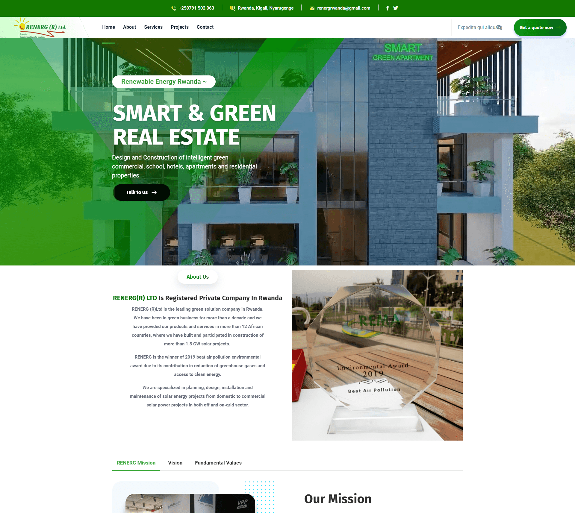 Renerg Rwanda Business - web platform built by Enoveta in Rwanda