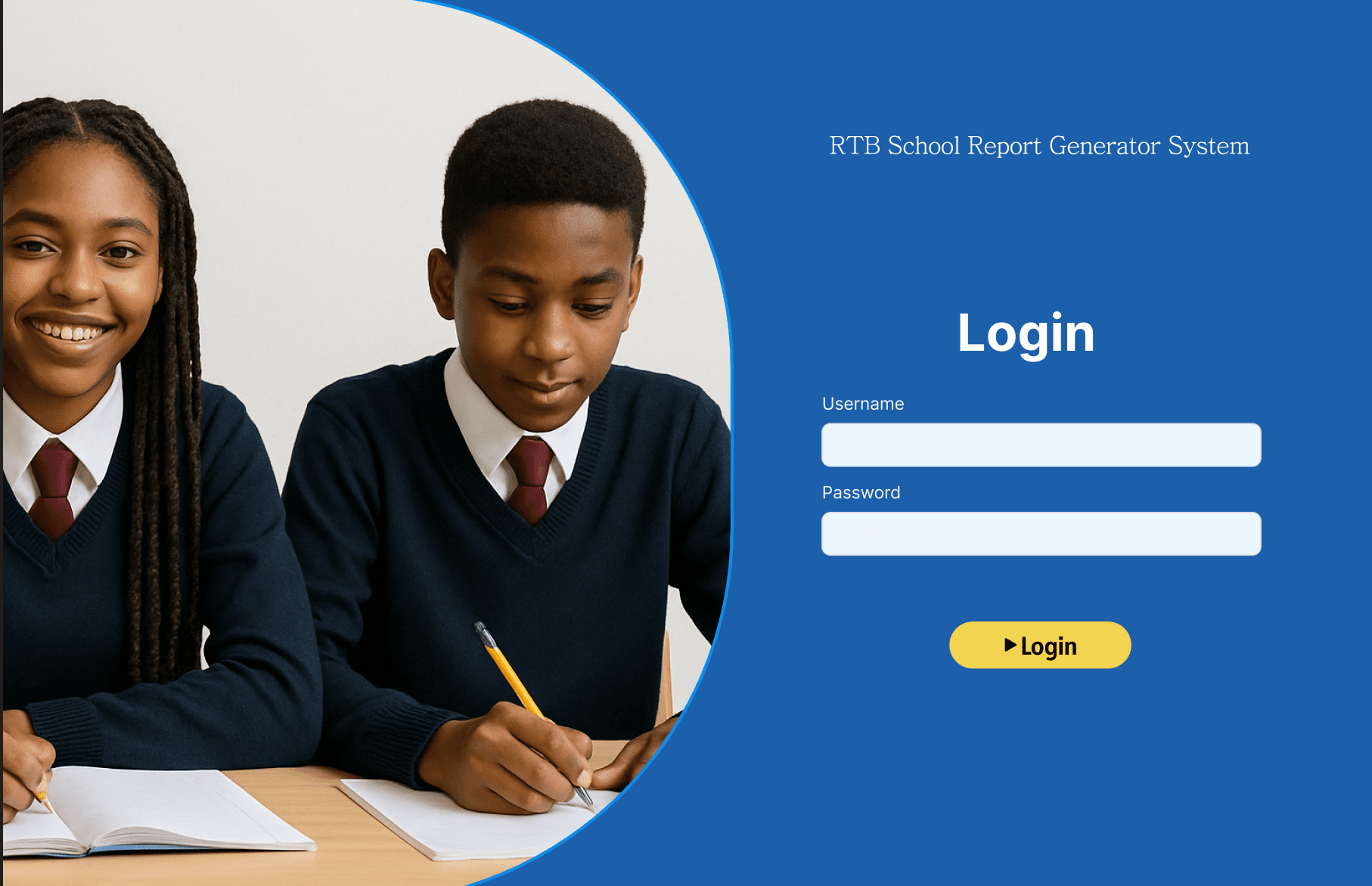 Student Report Generator System - software built by Enoveta in Rwanda